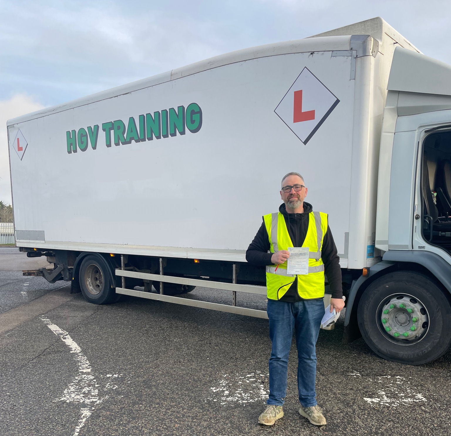 Rear view of a rigid HGV